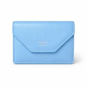 Balenciaga Envelope Mini Wallet Light Blue smooth calfskin RETAIL $475